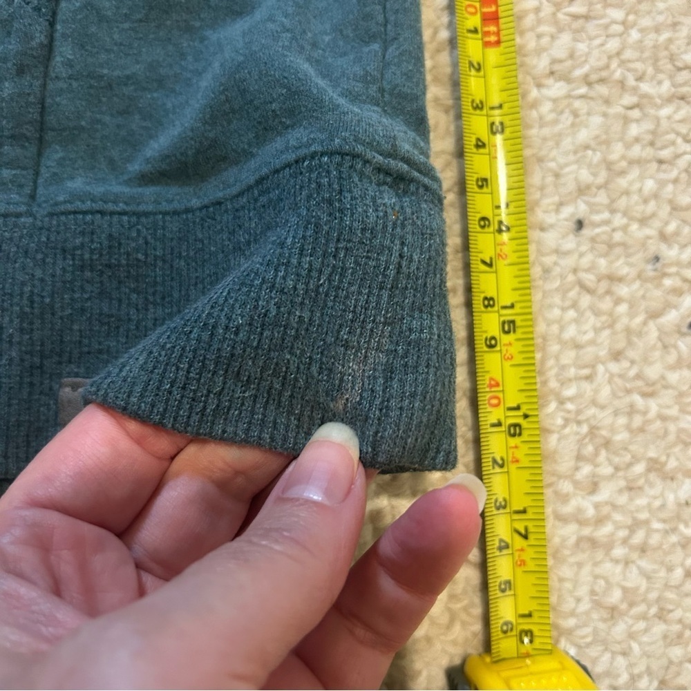 LL Bean Women's Bean's Cozy Camp Hoodie Spruce Heather Crossbars Size XS Teal - Picture 12 of 13